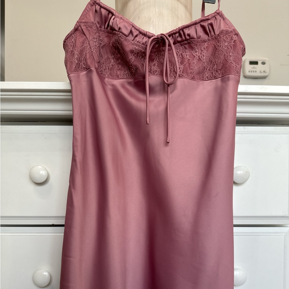 Urban Outfitters satin slip dress — dusty rose — size M